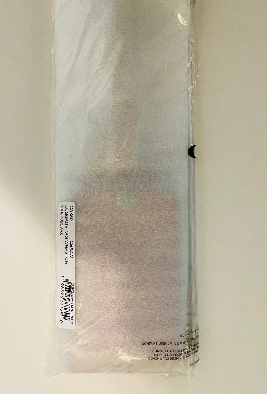 Coach Luggage Tag With Whipstitch smooth leather/Qb/Sport Red/Chalk