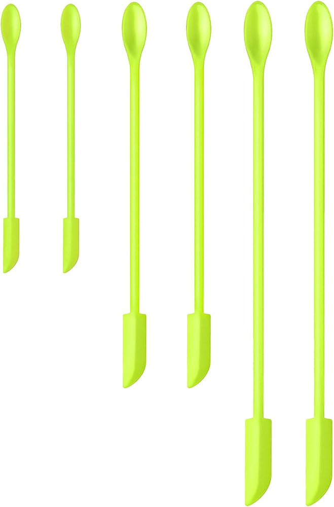 6Pcs Silicone Spatula Set Mini Jar Scraper Tools for Kitchen Makeup Lotion Jars