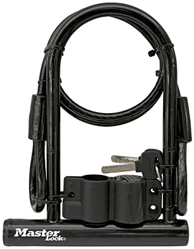 MASTER LOCK 7.25" U LOCK,LOOPED END CABLE 7-1/4 "U LOCK + 4FT.CABLE - BLACK