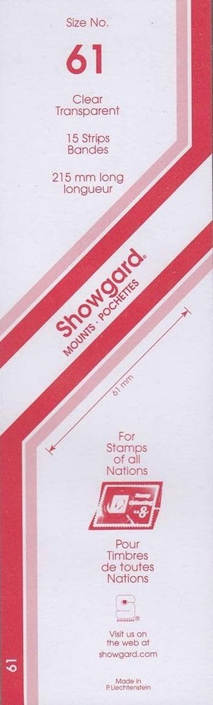 Showgard Strip Style Clear Stamp Mounts Size 61