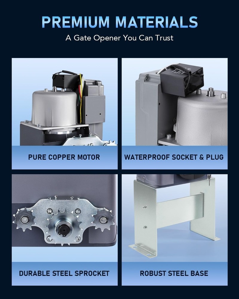 40ft Sliding Gate Motor with Two Remotes - Heavy-Duty Security Solution