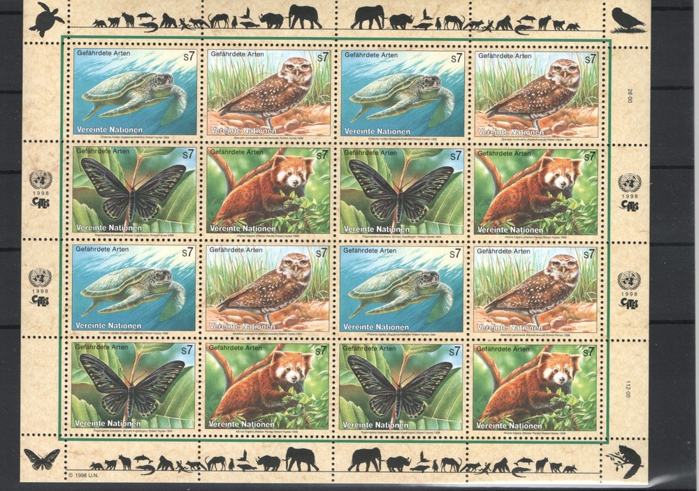 UNITED NATIONS VIENNA ANIMALS BIRDS TURTLE MNH - 13882