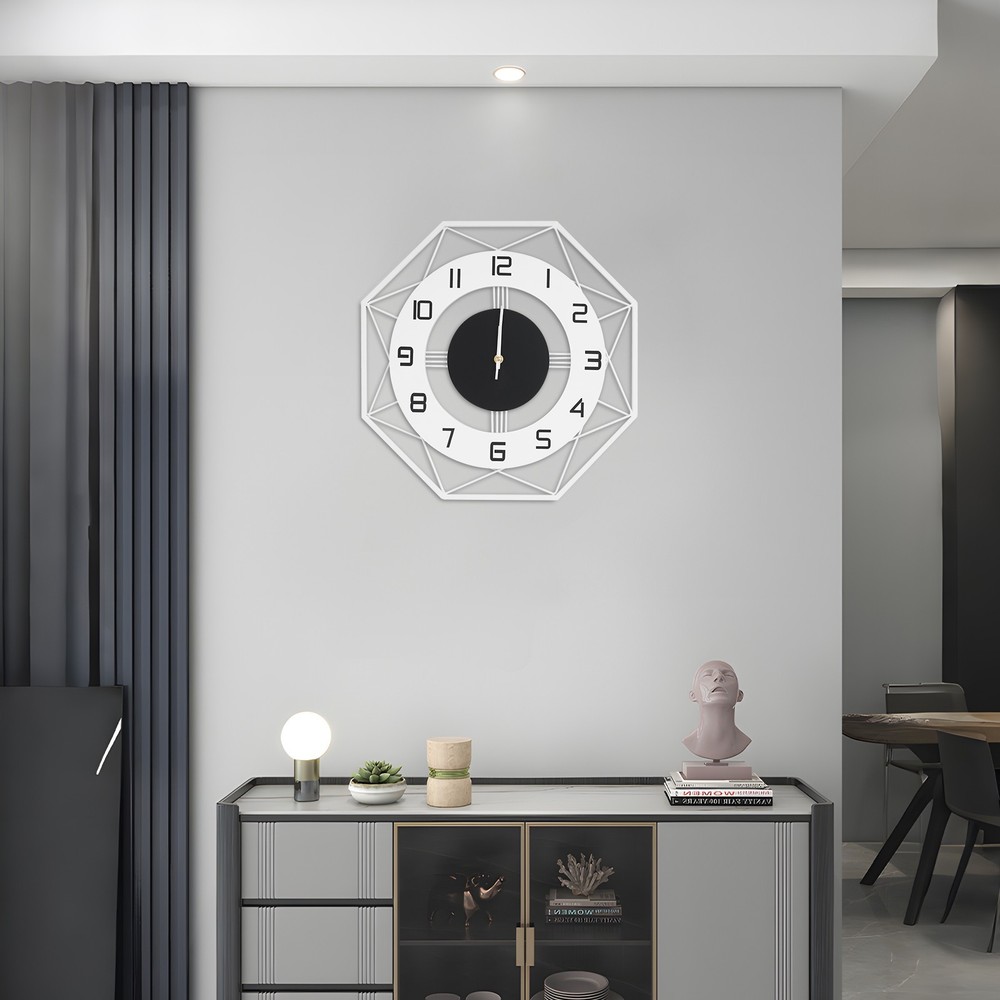 Modern Wall Clock - Silent Battery Powered Analog , Easy Mount