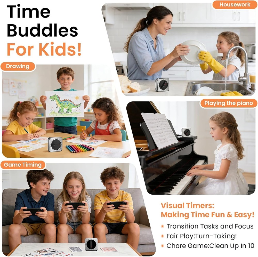 Mechanical Kitchen Timer with Magnet: Wind up Cooking Timer Clock with Loud Alar