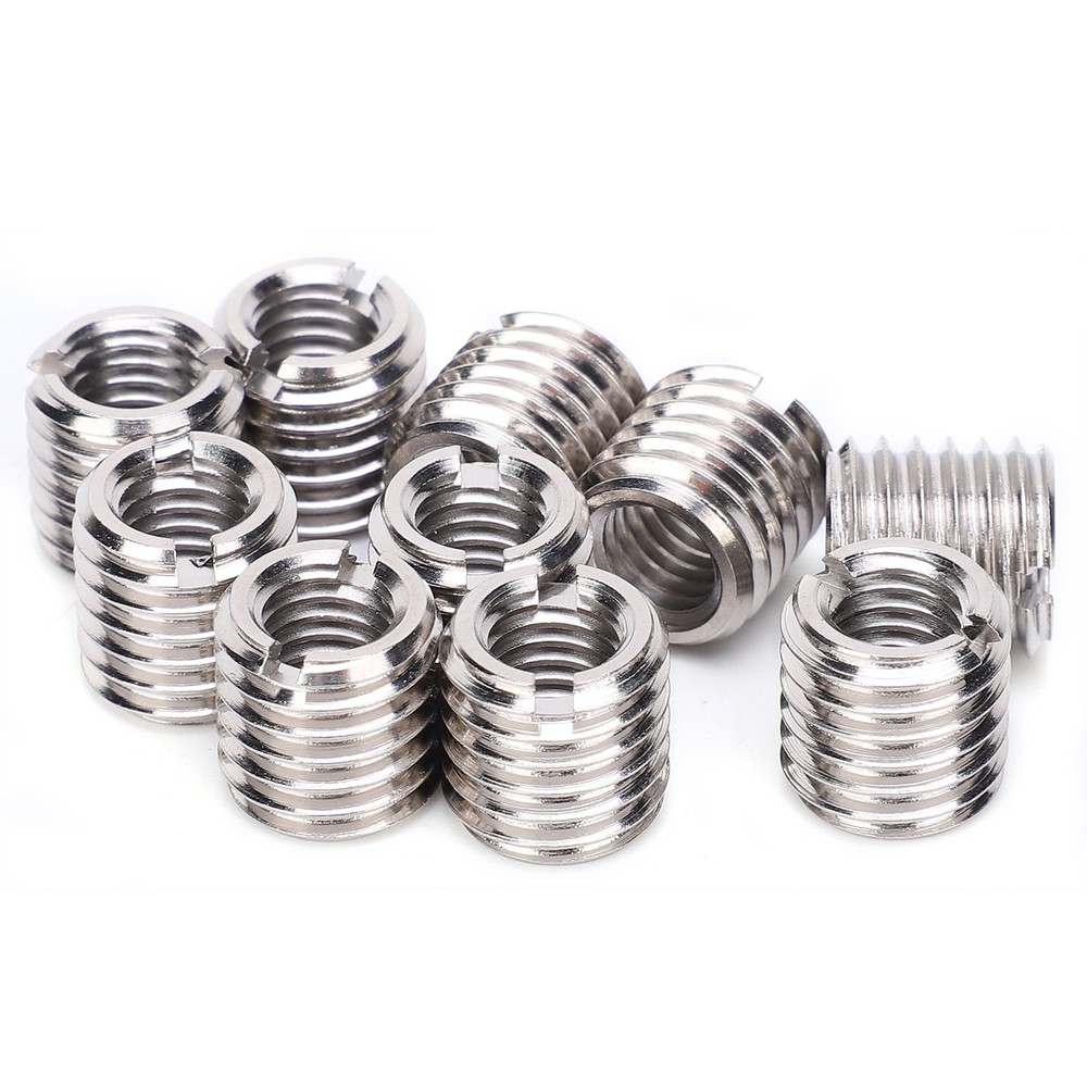 10Pcs Repair Nut Slotted Reducing Thread Bushing Screw Sleeve Conversion New