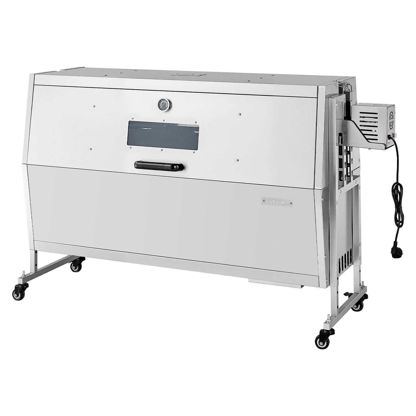 57" Rotisserie BBQ Grill BBQ Outdoor Pig & Lamb Spit Roaster w/ Wheels 38W