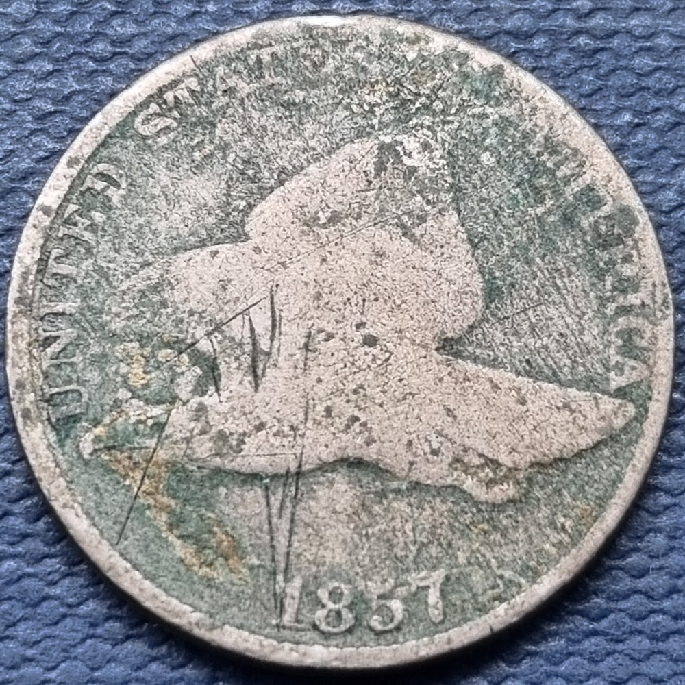 1857 Flying Eagle Cent 1c Circulated Details #76928