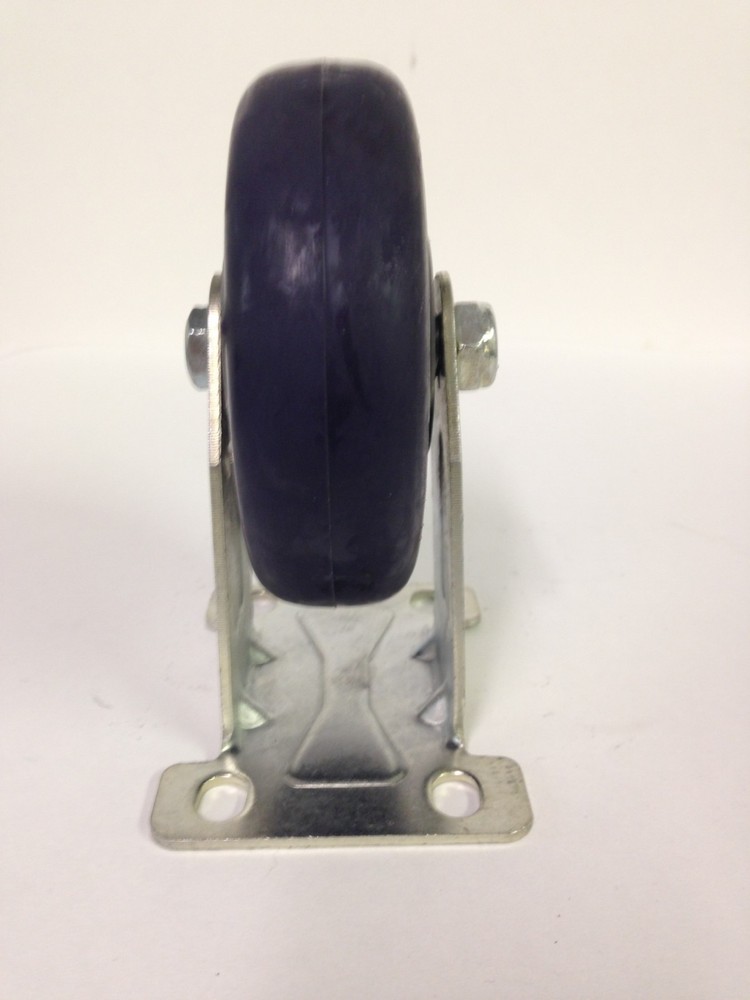 RIGID CASTER WITH 4" X 1.25" POLYURETHANE ON POLYPROPYLENE WHEEL