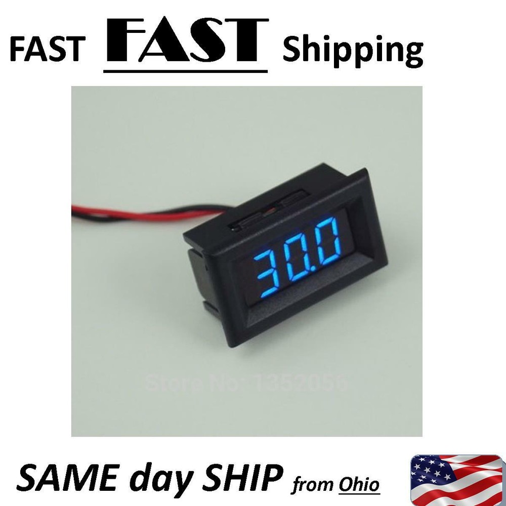 FLUSH MOUNT - digital Battery Level Meter - Car Audio Amp Meter ( VOLT ) 12 V BL