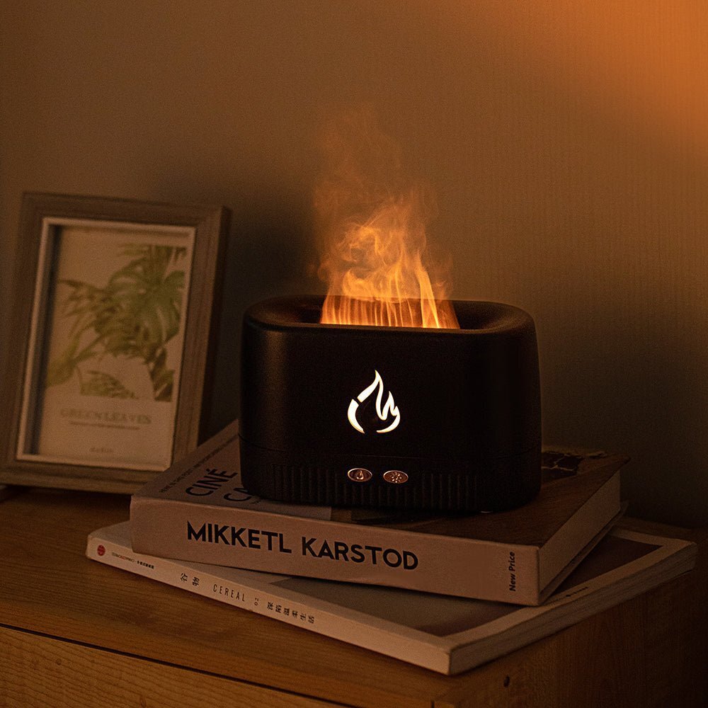 Portable Flame Diffuser & Humidifier – LED Aromatherapy Mist Maker Home, Office