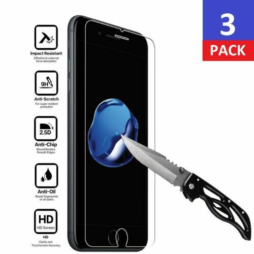 3-Pack iPhone 6s+ 7 8 Plus Tempered GLASS Screen Protector Bubble Free 11Pro Max