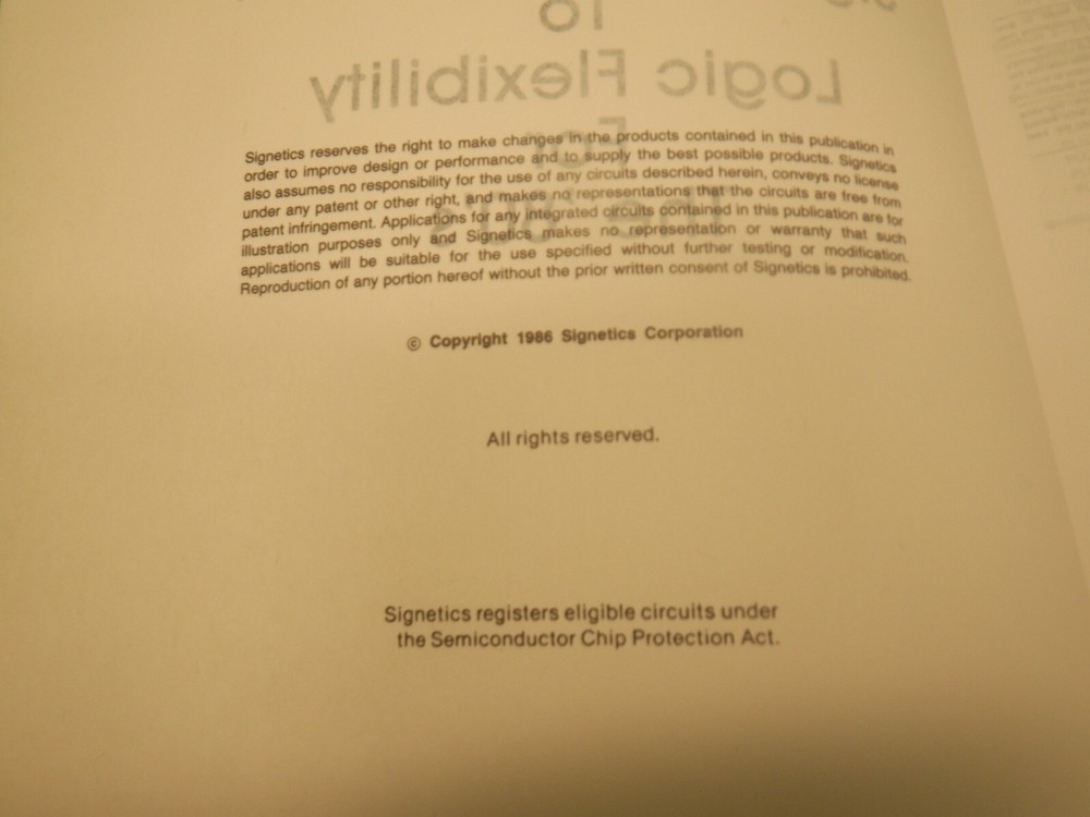 Vintage Signetics Programmable Logic Data Manual 1986 Catalog/Manual