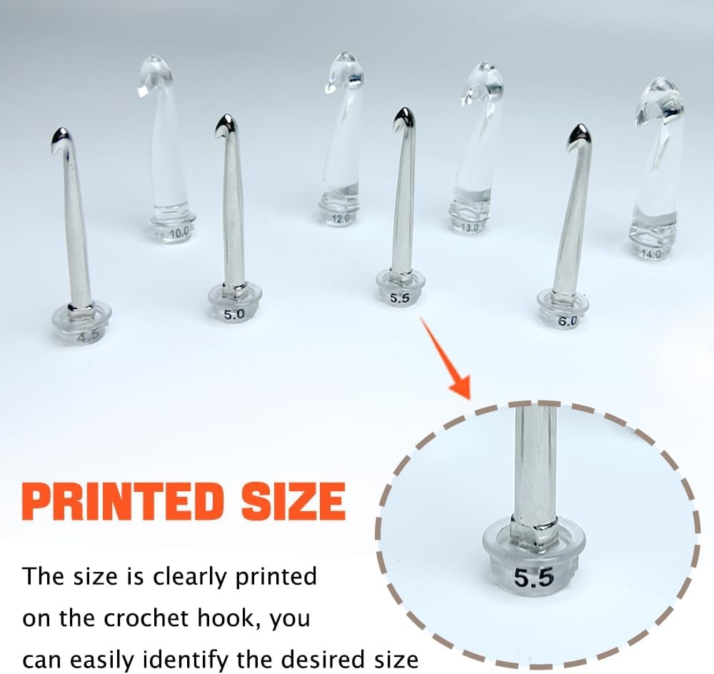 18 Size Counting Crochet Hooks with Light Digital Counter Crochet Hooks...