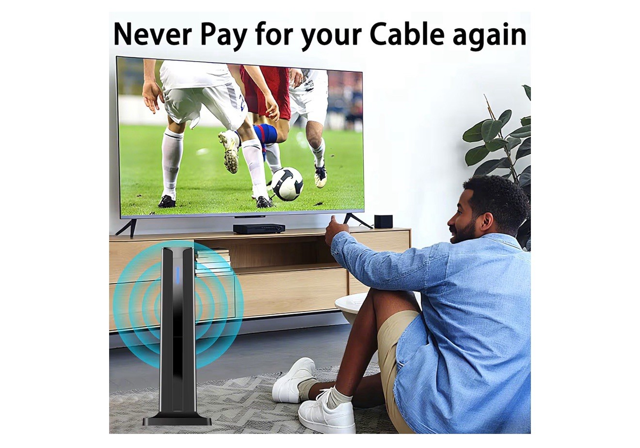 2025 Digital TV Antenna for Smart TV Indoor with 3M Stick Base 360°Long Range