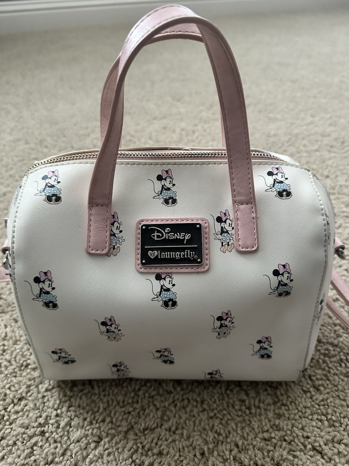 Loungefly Disney Minnie Mouse White Small Women’s Purse Duffle Bag