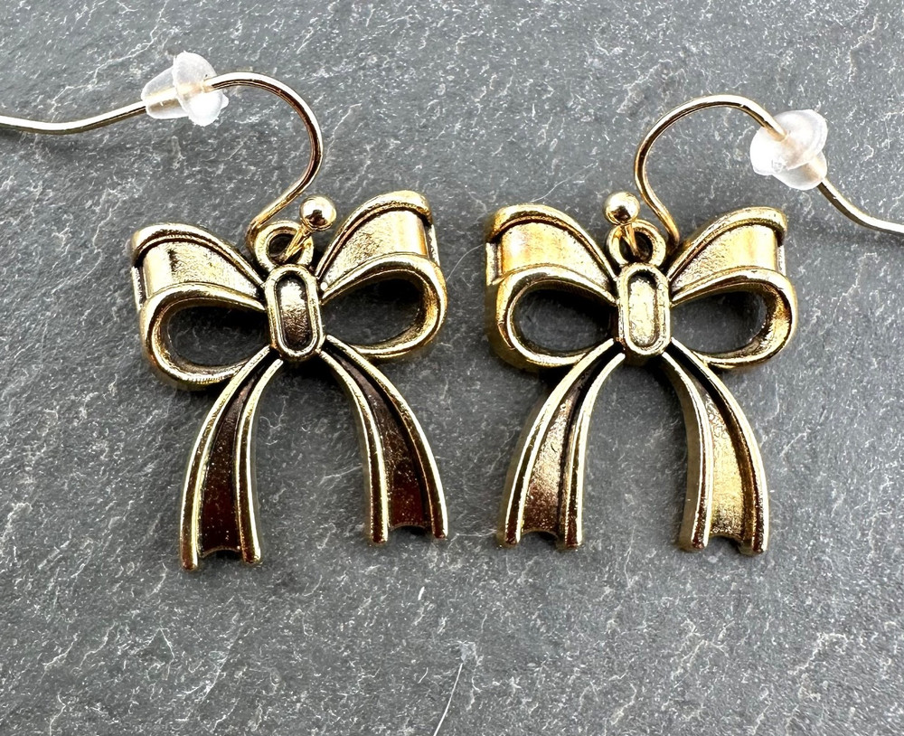 Gold Tone Bow Earrings