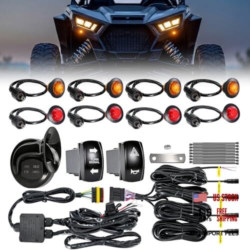 UTV Turn Signal Kit, Pre-Wired, Plug and Play UTV Blinker Kits with Hazard