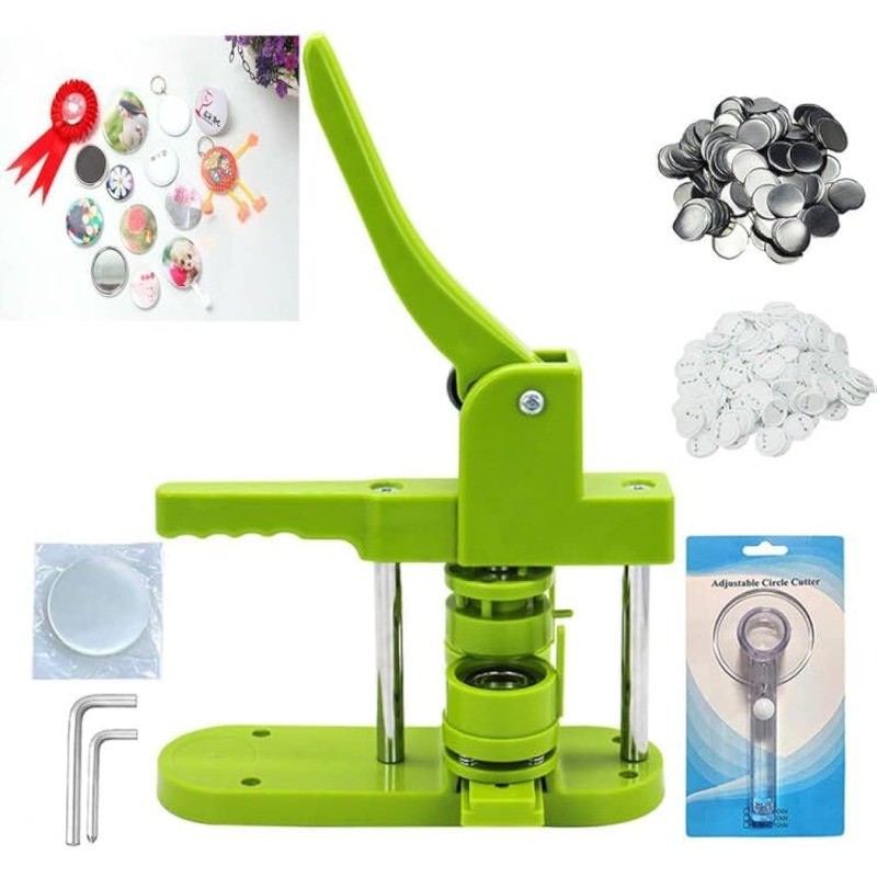 Button Badge Maker Machine kit 37mm (1-1/2 inch) DIY Pin Button Maker Press