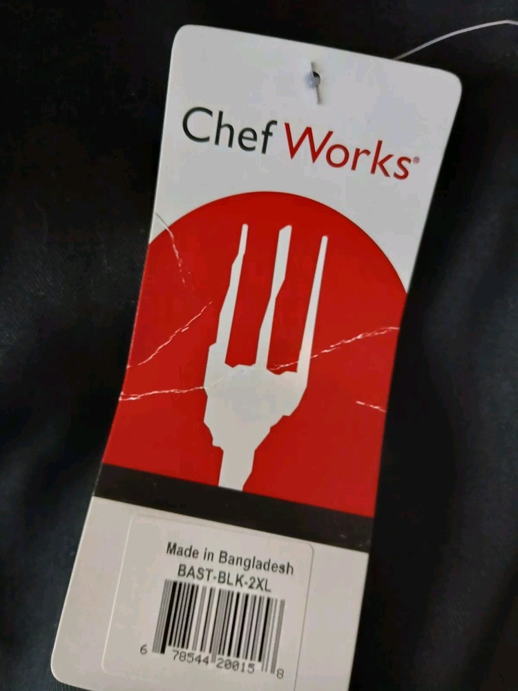 ChefWorks 2XL Black Chef Jacket NWT