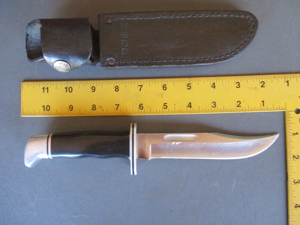 Vtg No Date Code BUCK MODEL 119 Fixed Blade Knife with Sheath