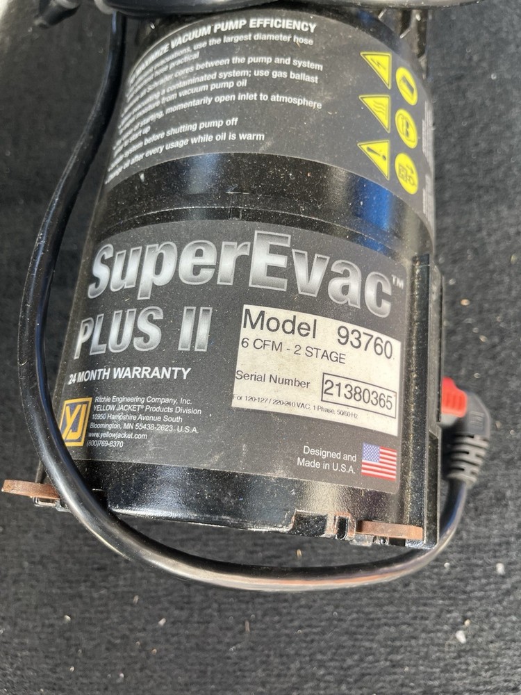 Yellow jacket Super Evac Plus II Vacuum pump model 93760