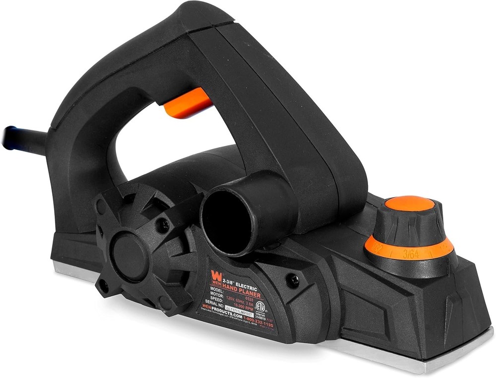 3.8-Amp Electric Hand Planer with Adjustable Depth - 2-3/8 Inch Width