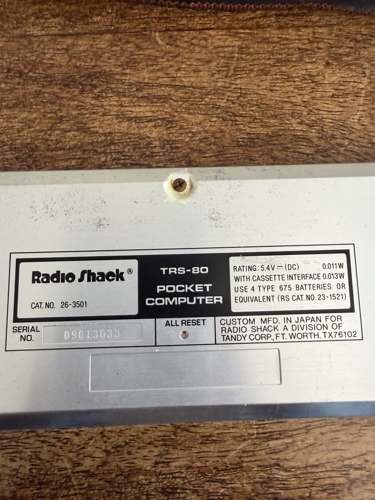 RadioShack TRS-80 Pocket Computer Untested Some Scratches