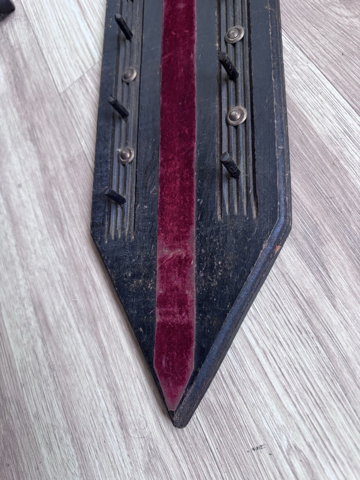 1960 Medieval Mace & Flail Wall Decor Wood Plaque Removable Weapon Vintage