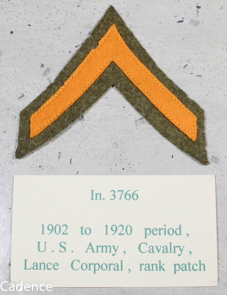 US Indian Wars Cavalry Lance Corporal Felt Chevron Patch ON OD Wool Felt B795
