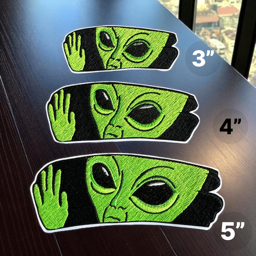 Alien Embroidery Patch Multi Sizes 3" - 5"