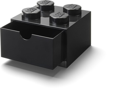 LEGO Stackable Storage: Desk Drawer with 4 Knobs, Black [Used Very Good Toy] B