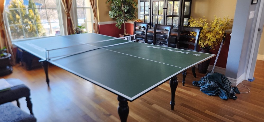 9ft Dunlop Green Ping Pong Conversion Table with Net