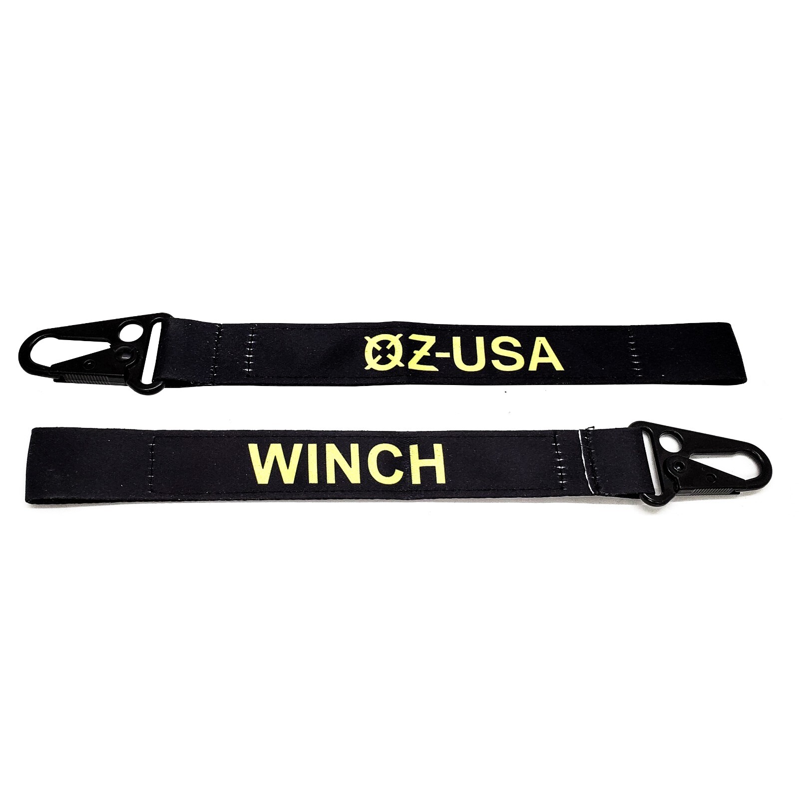 2X Winch Hook Tag Pull Safety Tie-Down Strap Carabiner Clip Off-road Truck UTV