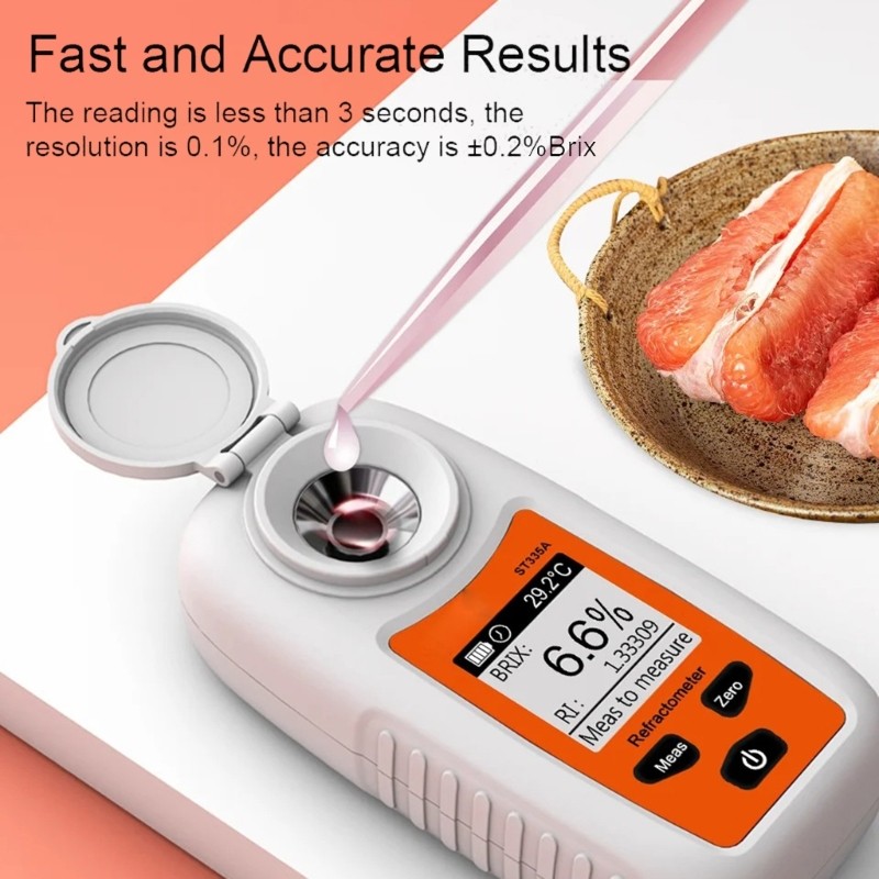 LCD Sugar Analyzers Refractometer For Fruit Ripeness & Beverage Quality Control