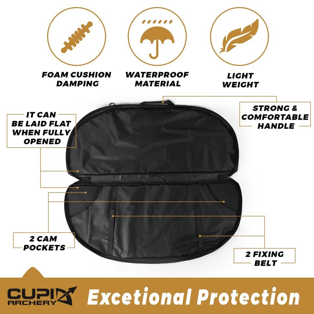 Compound Bow Case Light-Weight Soft Bow Bag with Arrow Pocket and Backpack St...