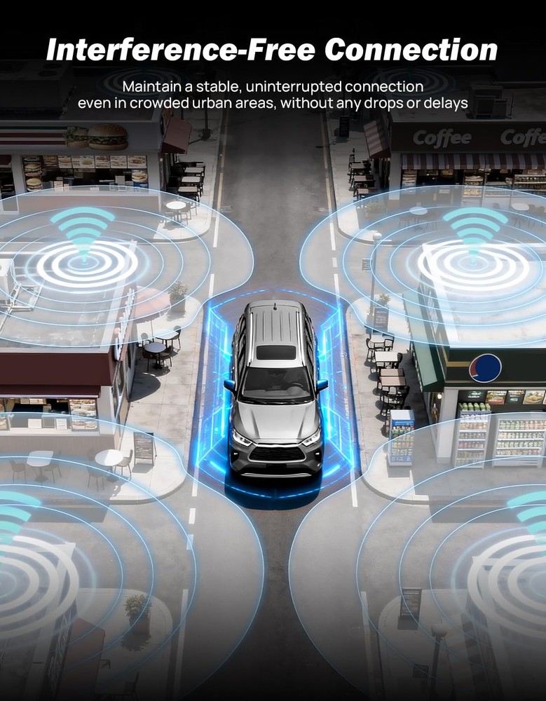 2-IN-1 Wireless CarPlay Auto Adapter USB Plug ＆ Play For Apple iPhone Android