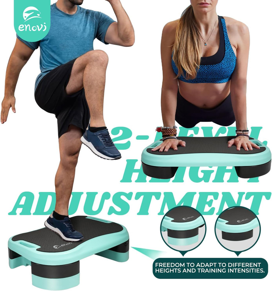 Basic Steppers for Exercise at Home, Aerobic Steppers, Exercise Step Platform wi