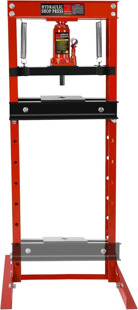 ⭐12 Ton Hydraulic Shop Press with Press Plates H-Frame Adjustable Working Table