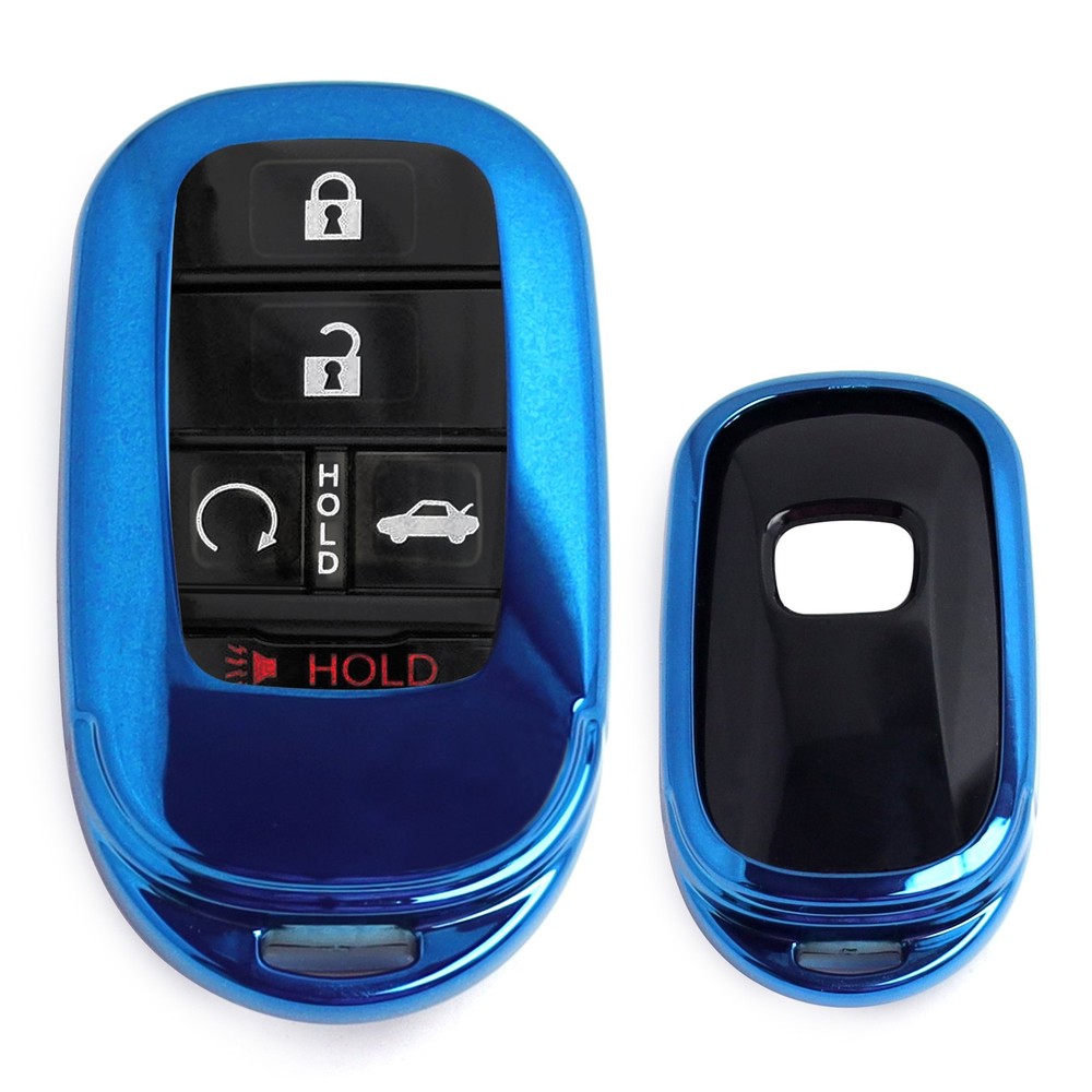 Blue Front/Back Full Coverage TPU Key Fob Case For 22+ Honda Accord Civic CRV..
