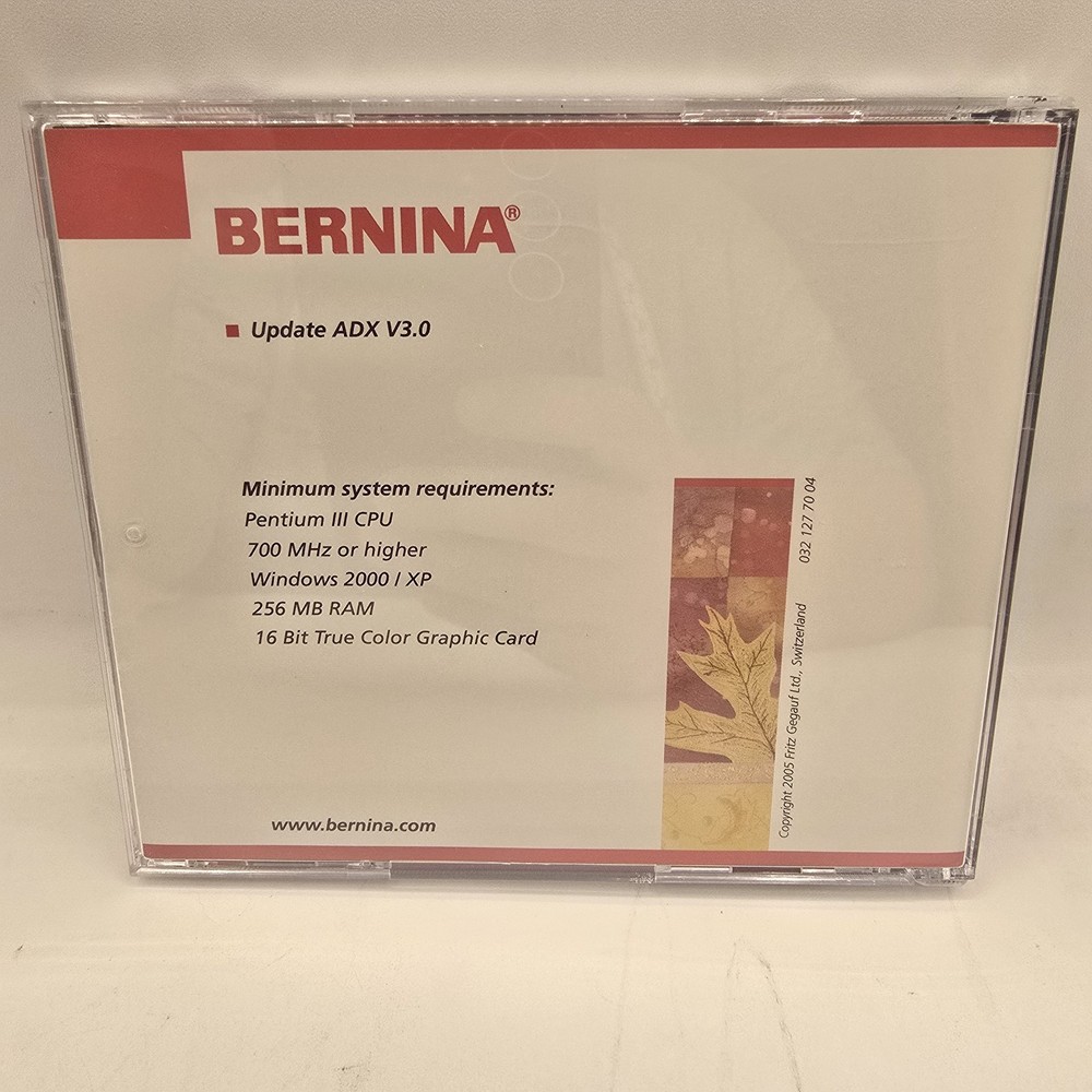 Bernina Version 4 Editor Lite V4 Embroidery Software Windows XP CD + USB