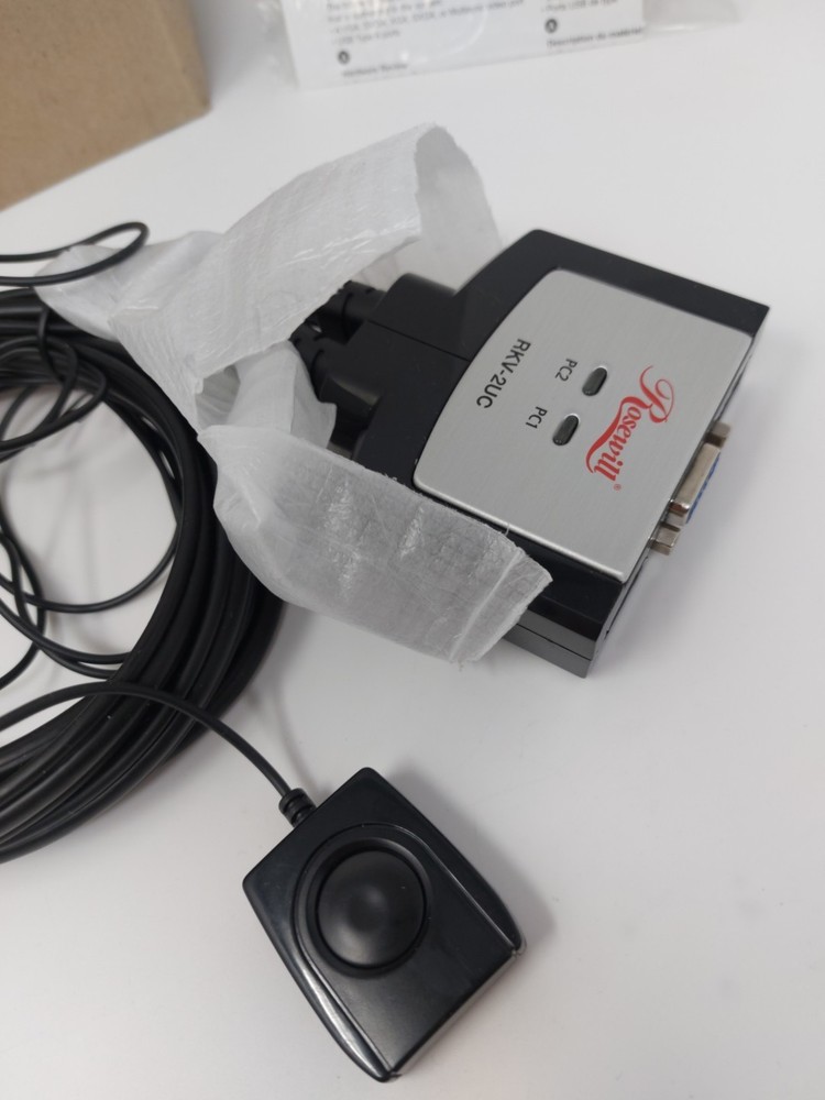Rosewill 2 Port USB KVM Switch RKV-2UC USB Cable and Switch Remote OPEN BOX