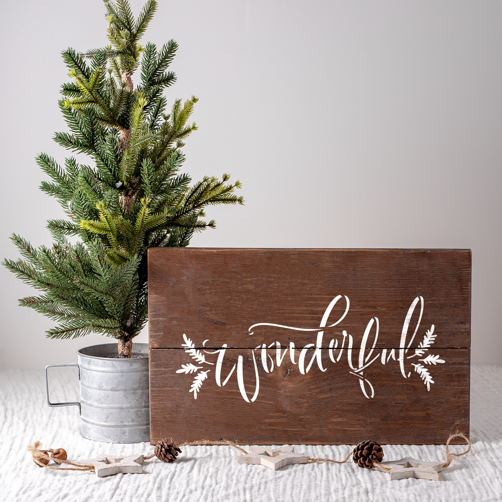 Wonderful Winter Foliage Stencil - Reusable Stencils for DIY Projects