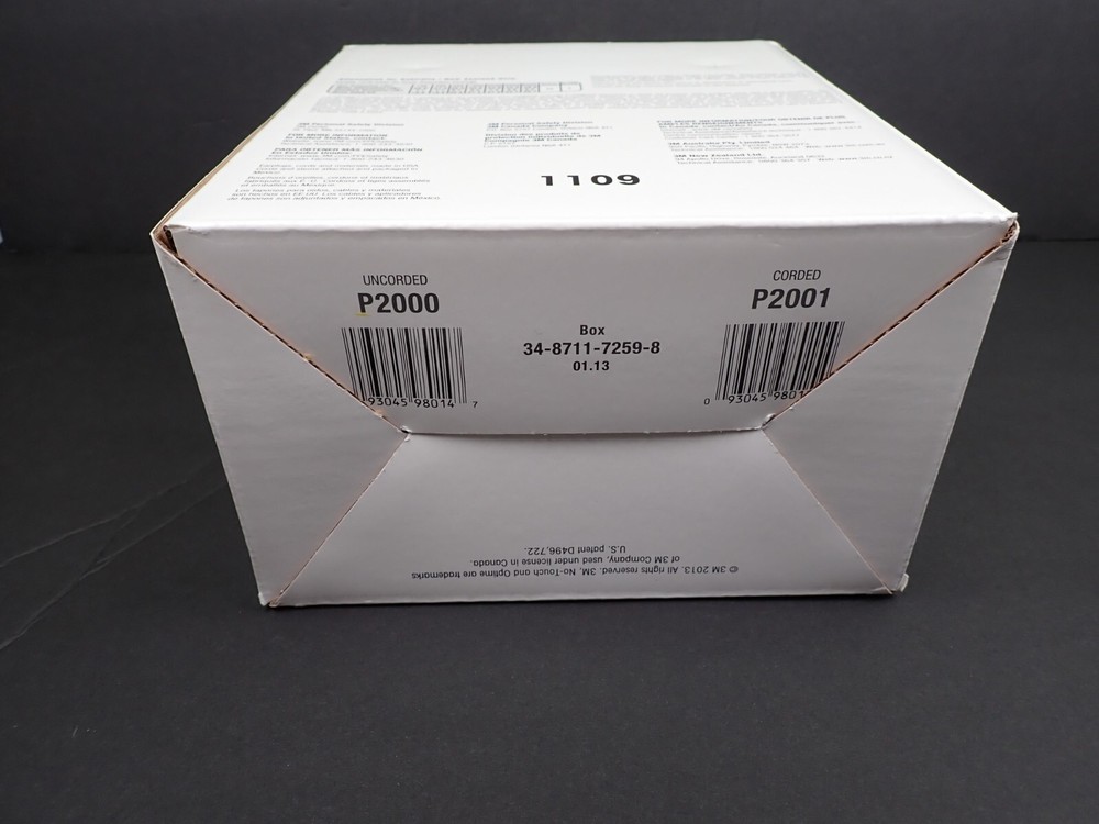 3M P2000 No-Touch Uncorded Earplugs 100 Pair Bulk Box 29 dB