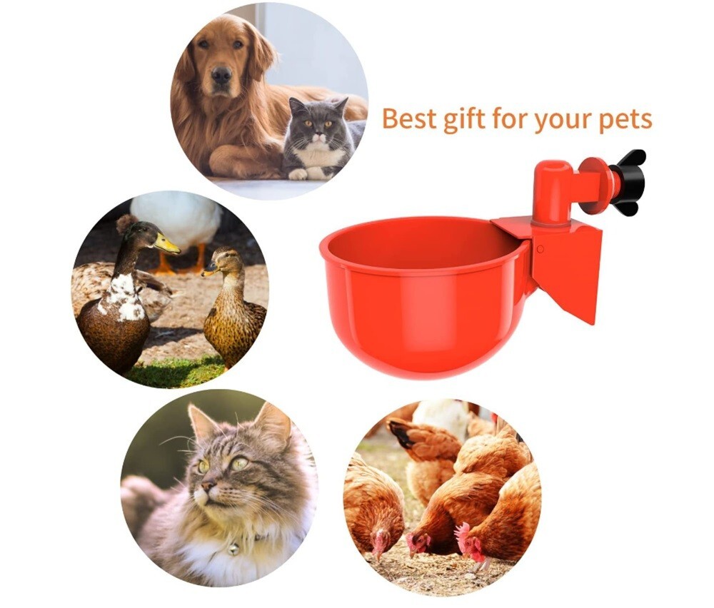 6 Ps Automatic Poultry Drinking Cups - Chicken Water Feeder Waterer Cups for Hem