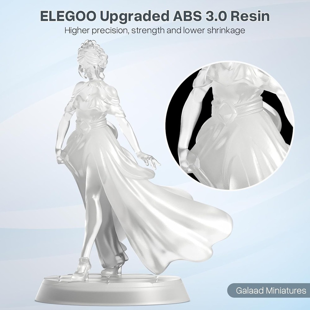 Fast Curing ELEGOO ABS-Like Resin 3.0 - Low Odor 3D Printing Solution 2000g