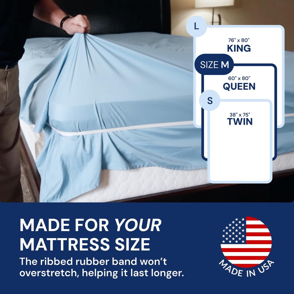RUBBER HUGGER Elastic Bed Sheet Holder for Queen Medium - Mattress