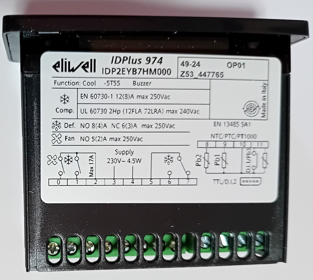 For Eliwell IDPlus 974 Thermostat 230V Digital Controller