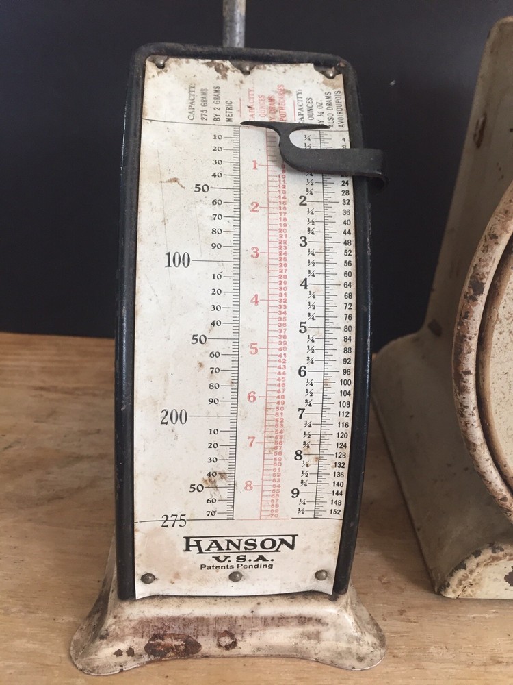 TWO Hanson Brothers Scale Co. Chicago Scale “Metric RARE Models Primitive Rustic