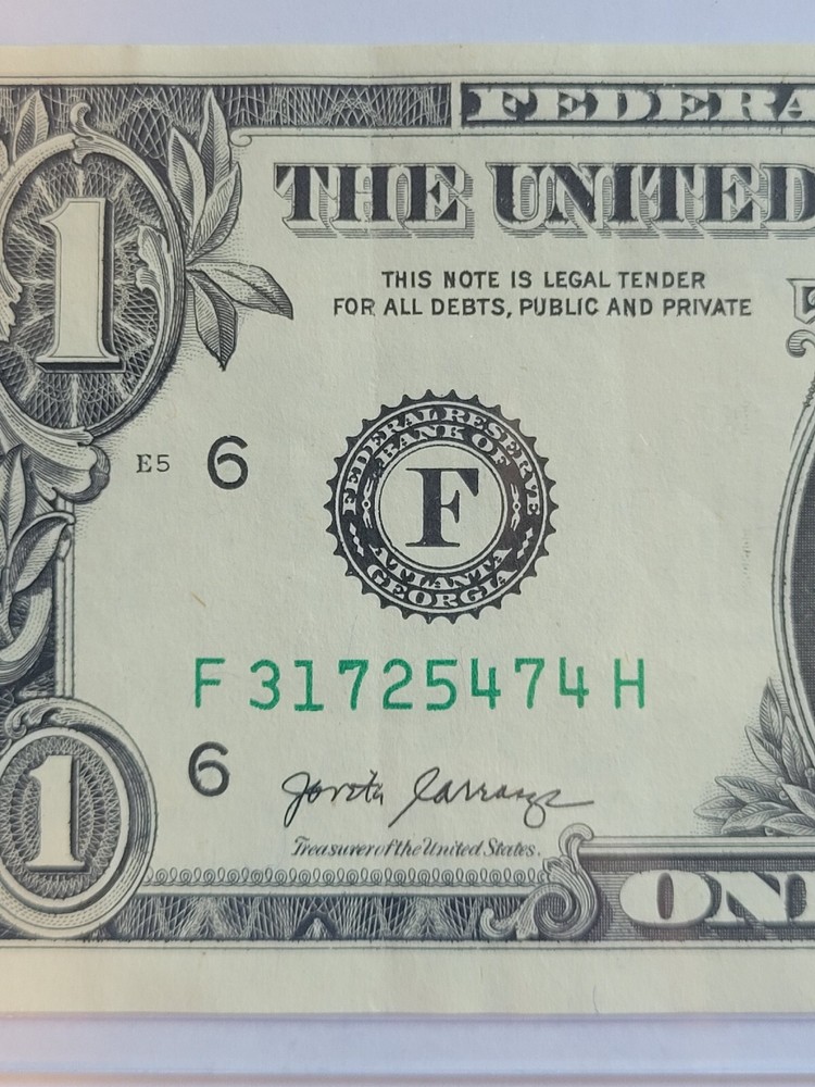 2017A One Dollar Mutiple Errors Misaligned, Gas Pump, Ink Smear Ink Bleed