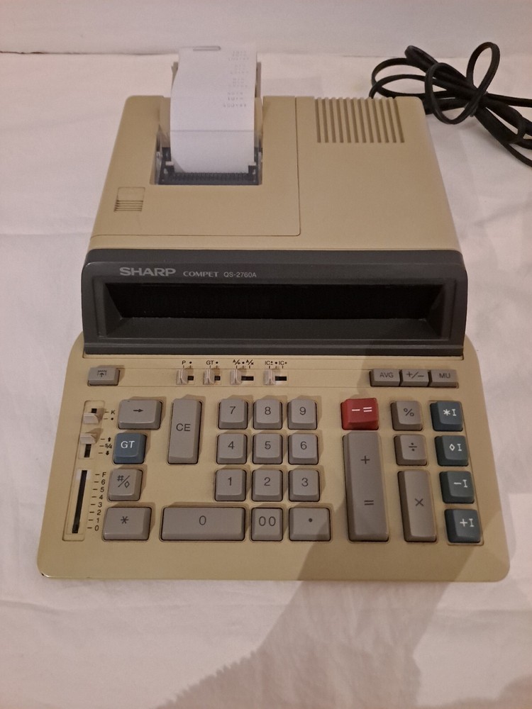 Sharp Compet Vintage QS-2760A Electronic Calculating Machine *TESTED, WORKS.*